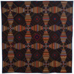 Windmill Blades Log Cabin Quilt