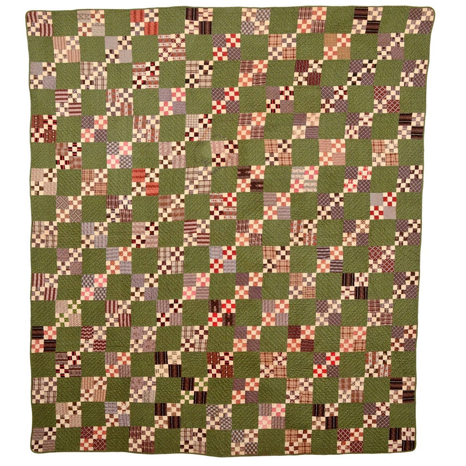 Nine-Patch in Four-Patch Quilt