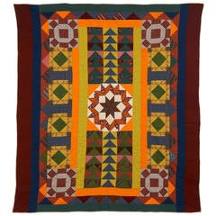 Quilt with Carpenter's Wheel Center 2