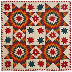 Antique Touching Stars Quilt