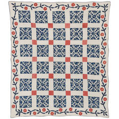 Antique Wild Goose Chase Quilt with Applique Border