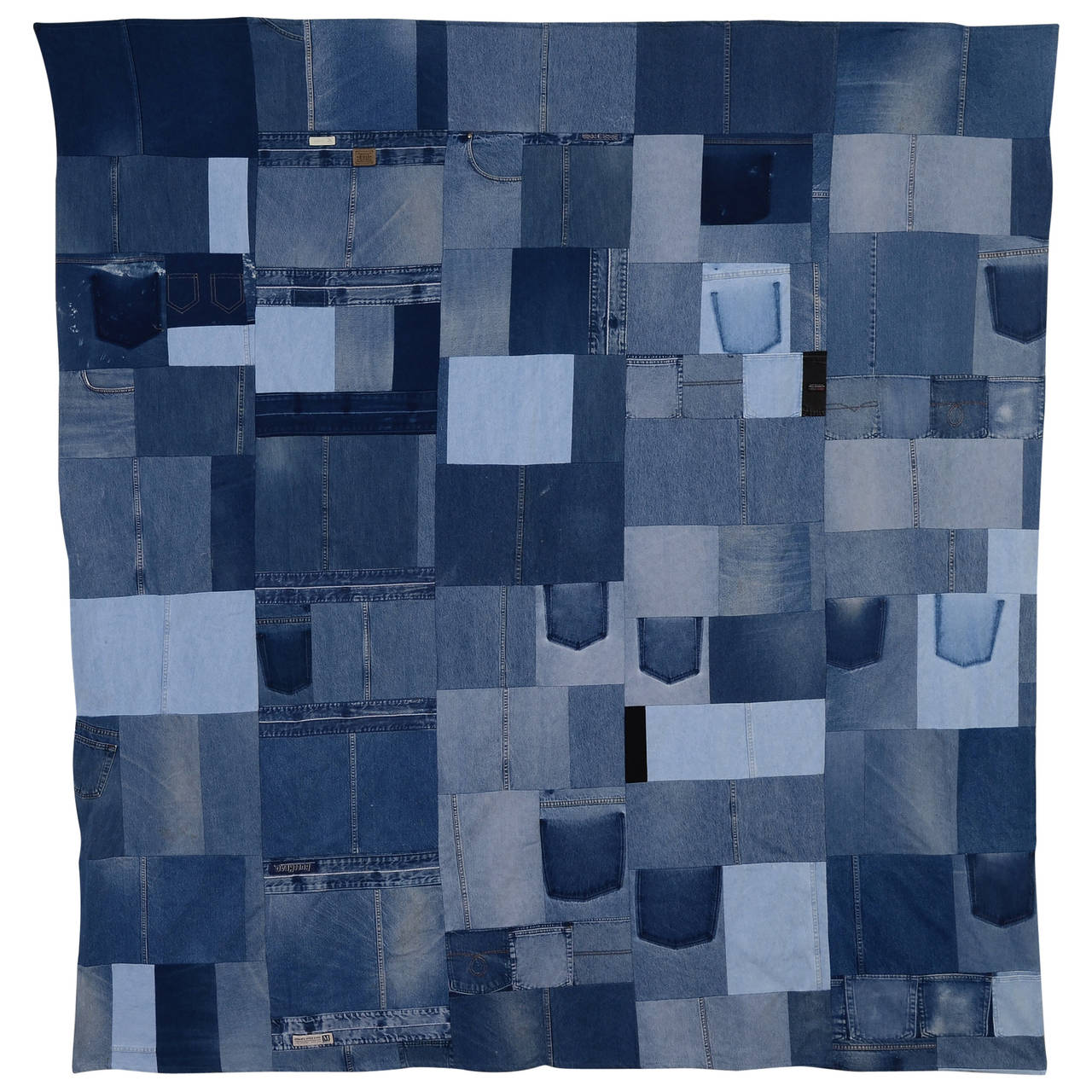 Denim Quilt with Jeans Pockets For Sale at 1stdibs