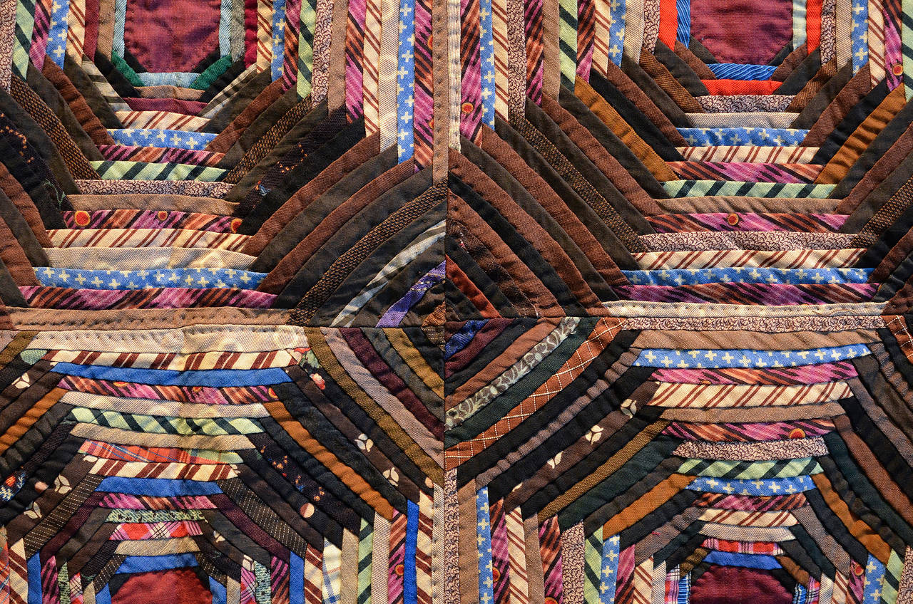 Patchwork Windmill Blades Log Cabin Quilt