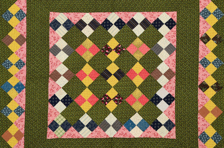 Unique Four-Patch Quilt In Excellent Condition In Darnestown, MD