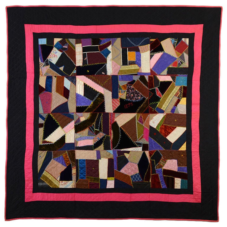 Crazy Quilt Dated 1895 at 1stDibs