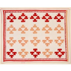 Antique T Pattern Quilt, circa 1880