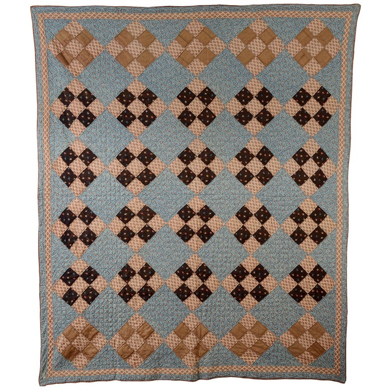 Nine Patch Quilt For Sale at 1stDibs