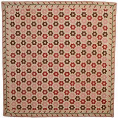 Antique Early Honeycomb Mosaic Quilt