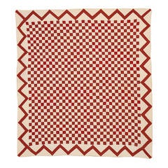 Checkerboard Quilt with Zigzag Border 2