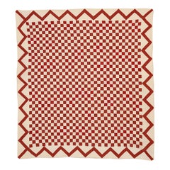 Checkerboard Quilt with Zigzag Border