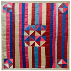 Hourglass and Bars Crib Quilt 8