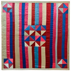 Hourglass and Bars Crib Quilt