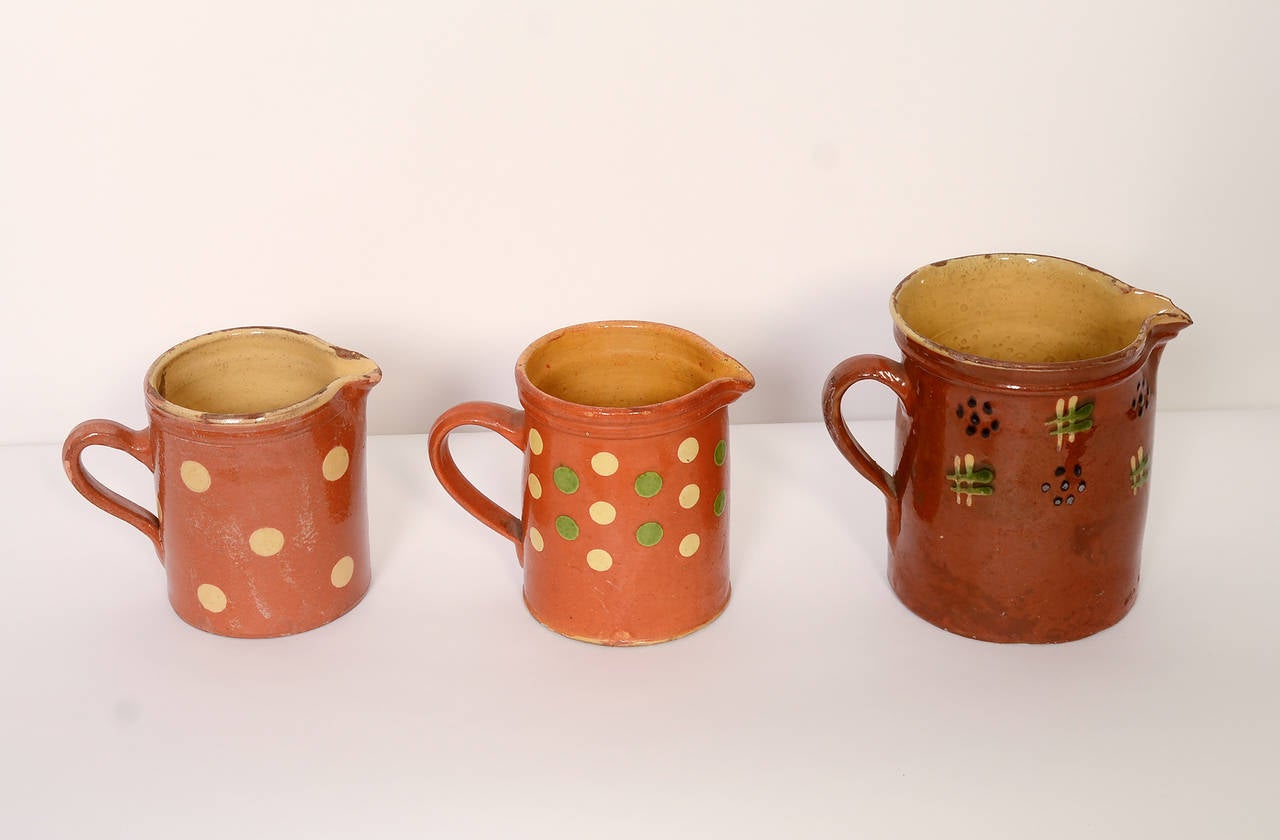 Late 19th Century French Jaspe Pottery Pitchers