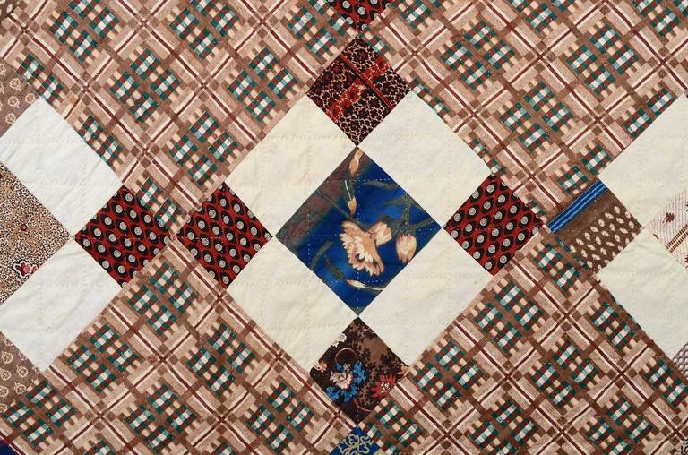 Puss in the Corner Quilt In Excellent Condition In Darnestown, MD