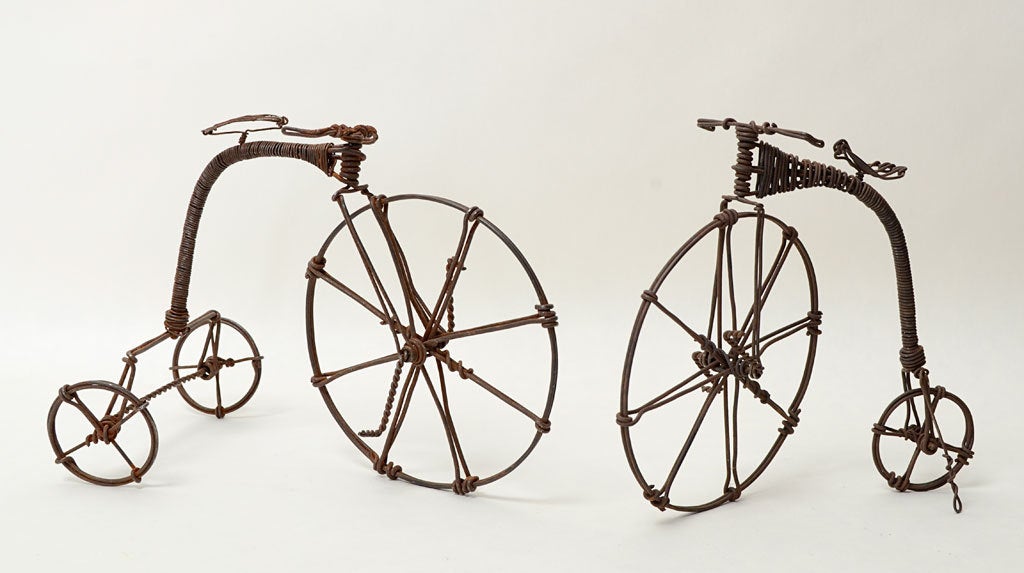 Artisanat Sculptures - Bicyclettes fil métallique en vente