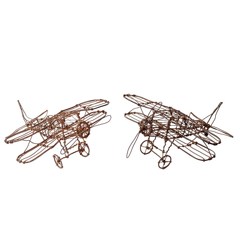 Wire Airplane Sculptures