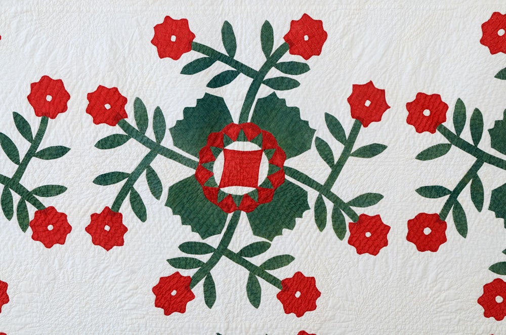 19th Century California Rose Quilt