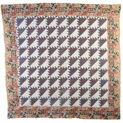 Antique Sawtooth Pattern Quilt