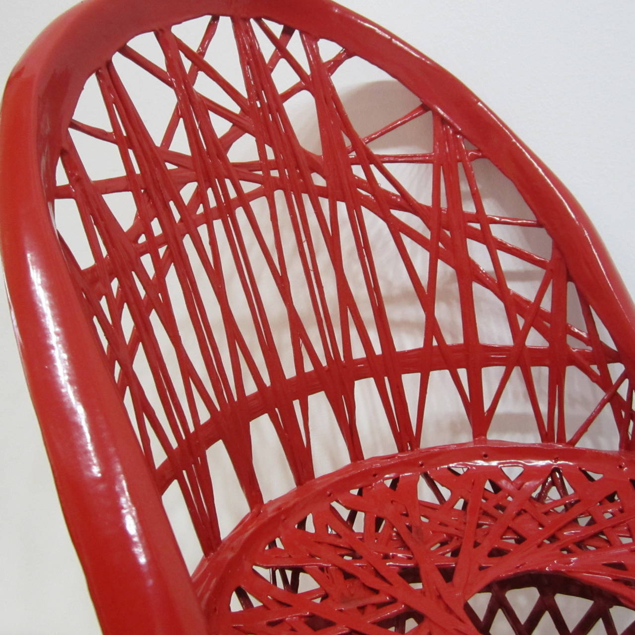 Spun Aluminum Childs Chair in Rich Fire Engine Red 1