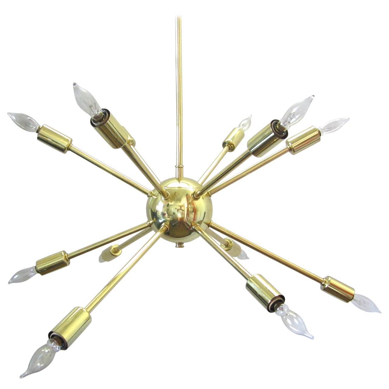 Sputnik Chandelier in Polished Brass