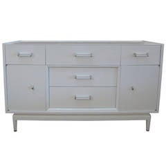 Lacquered Credenza with Recessed Drawers, 1950
s