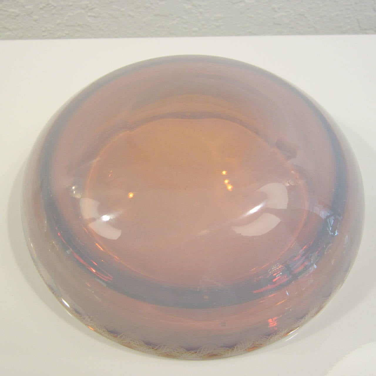 Handblown Murano Glass Opalescent and Latticino Bowl 2