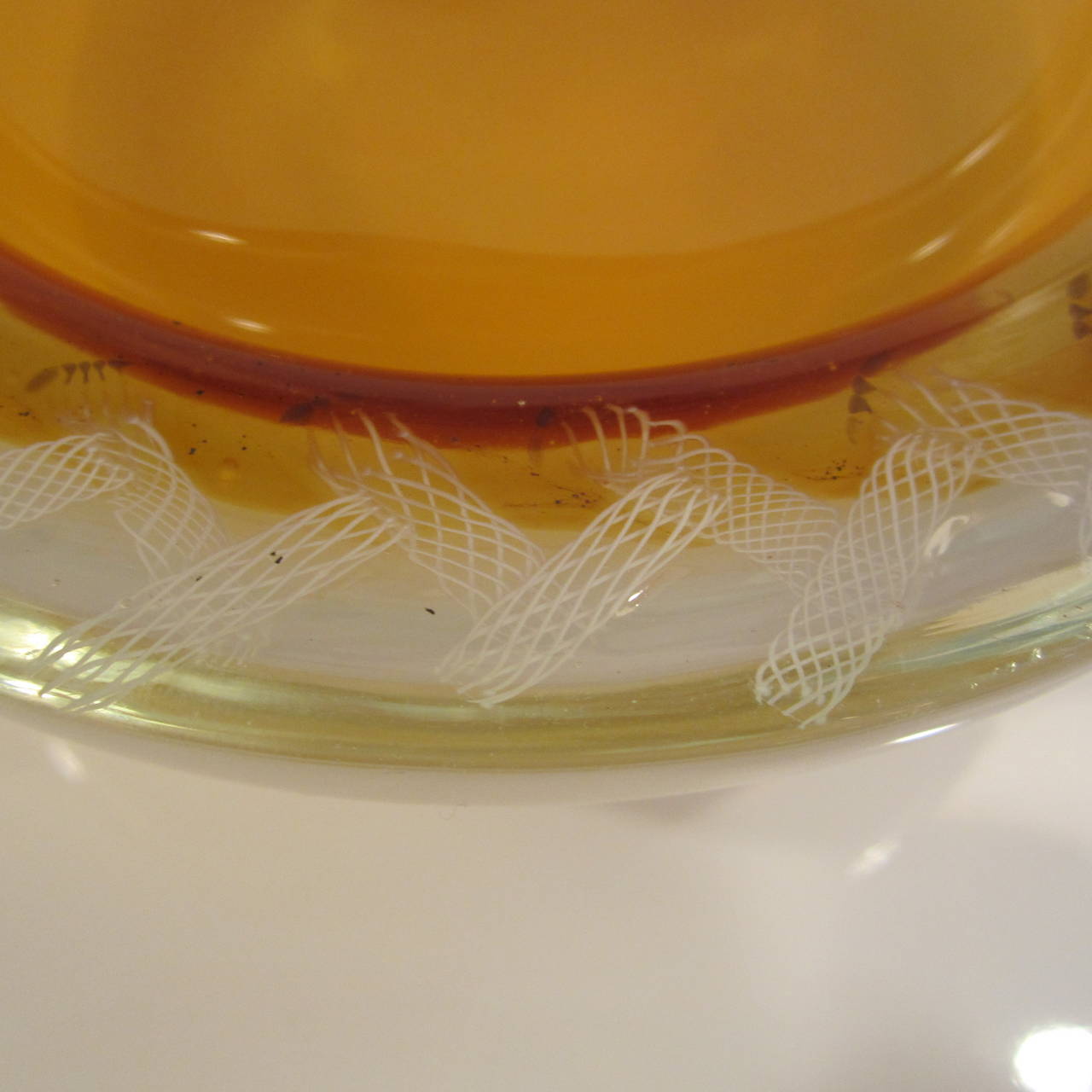 Handblown Murano Glass Opalescent and Latticino Bowl 4