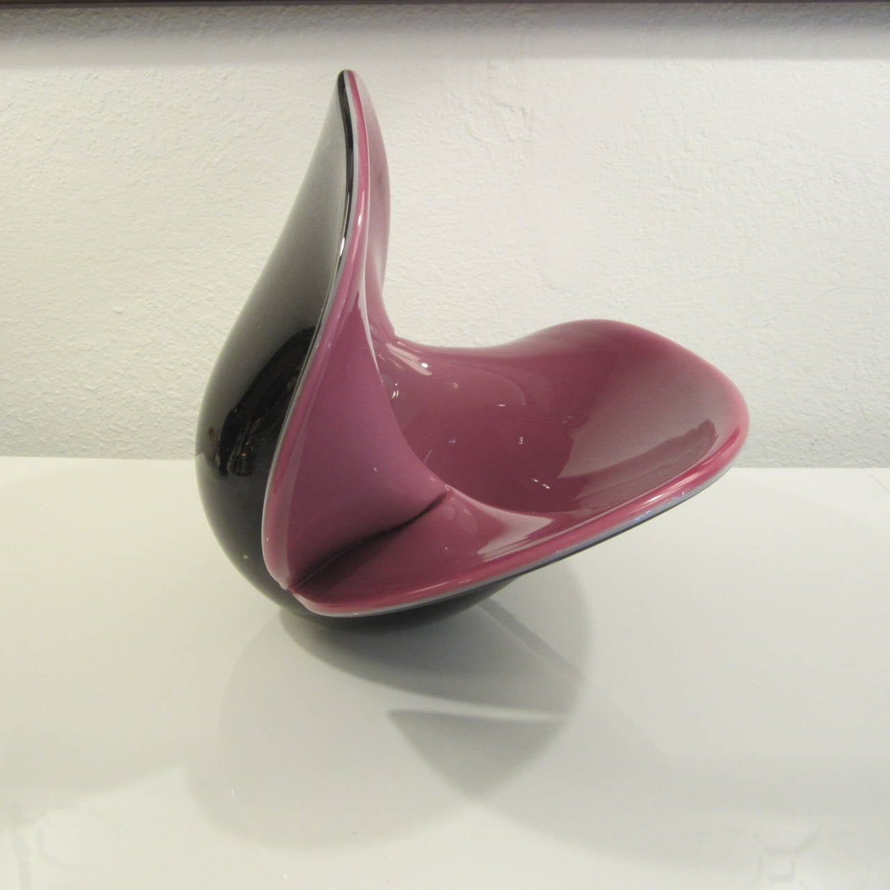 Formia Vetri Di Murano Large Handblown Glass Centerpiece Shell Bowl For Sale 2