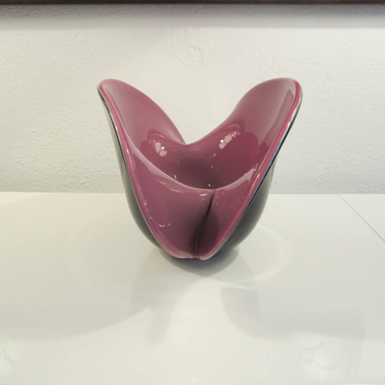 Formia Vetri Di Murano Large Handblown Glass Centerpiece Shell Bowl For Sale 1