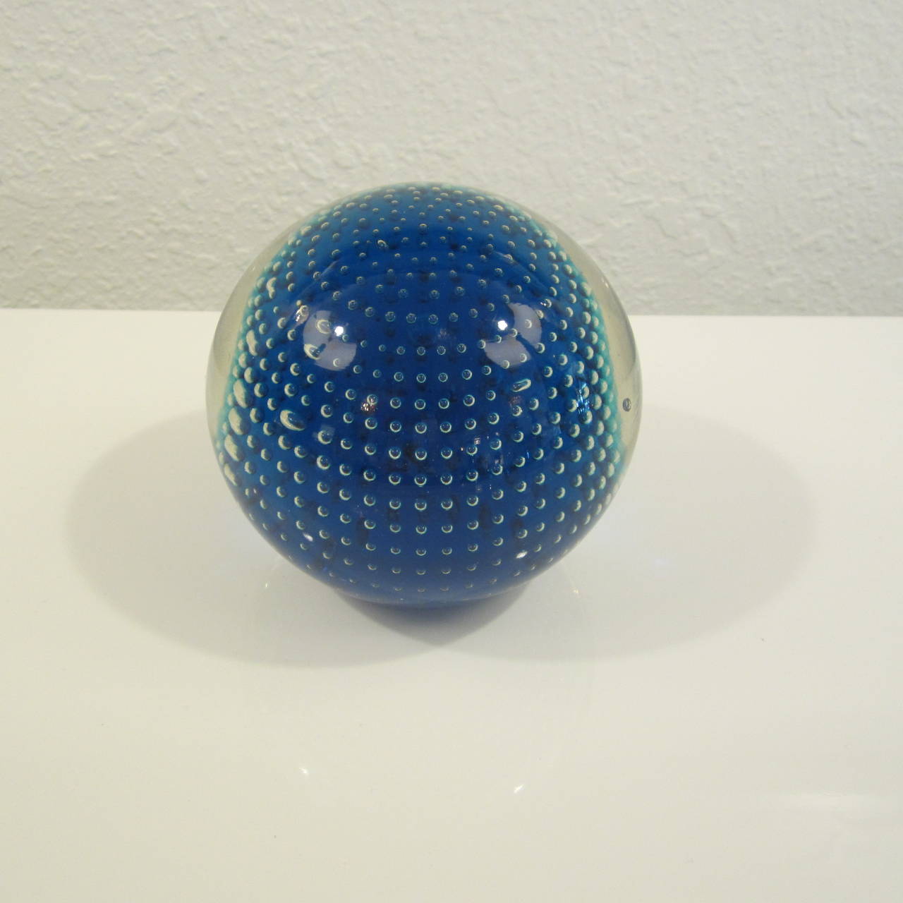 Blown Glass Handblown Murano Glass Blue Infinity Paperweight