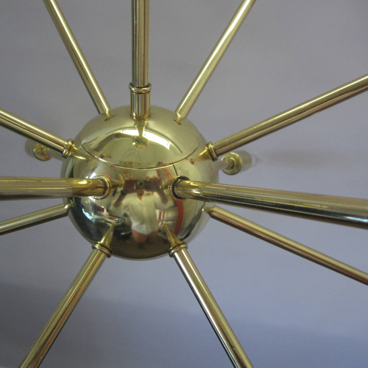 Italian Sputnik Chandelier in Polished Brass