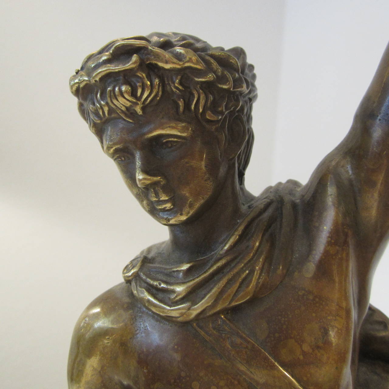 Handsome Roman Warrior Statue in Brass In Good Condition In Miami, FL