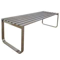 Design Institute of America Polished Steel Bench