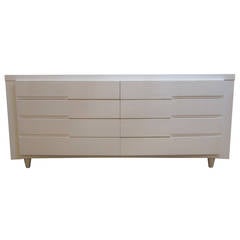 Sculptural Eight-Drawer Lacquered Dresser with Brass Accent