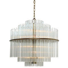 Multi Tiered Crystal Rod Sciolari Lightolier Chandelier