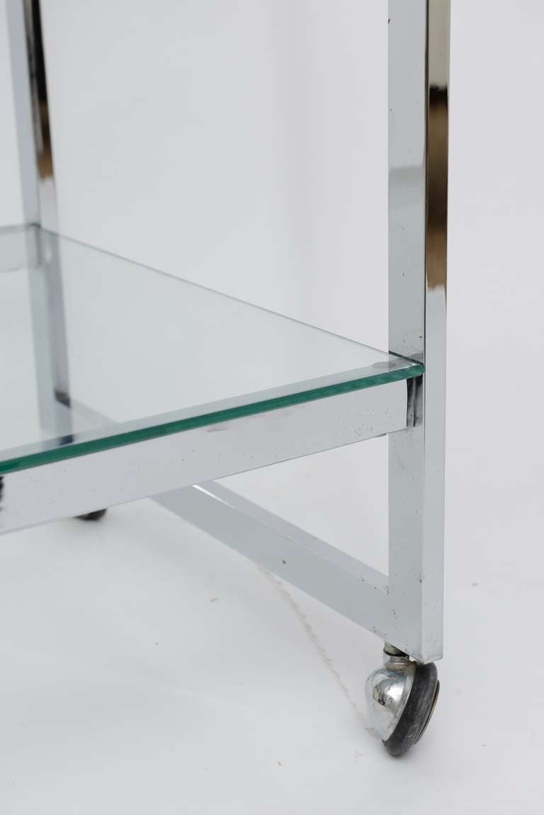 Late 20th Century Chrome Two Tier Bar Cart