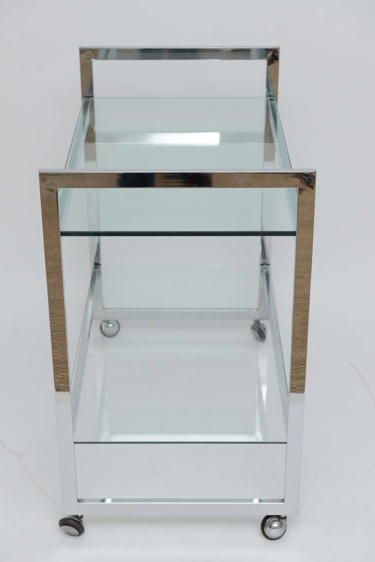 Chrome Two Tier Bar Cart 2