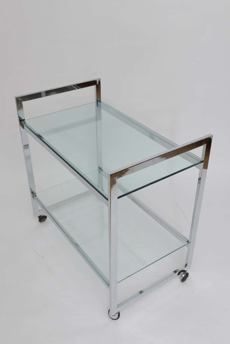 Chrome Two Tier Bar Cart 4