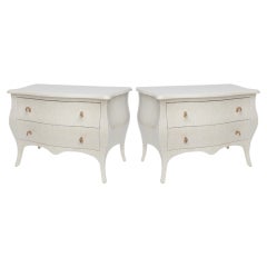 Pair of Louis XV Style Bone Inlay Commodes, Side Tables