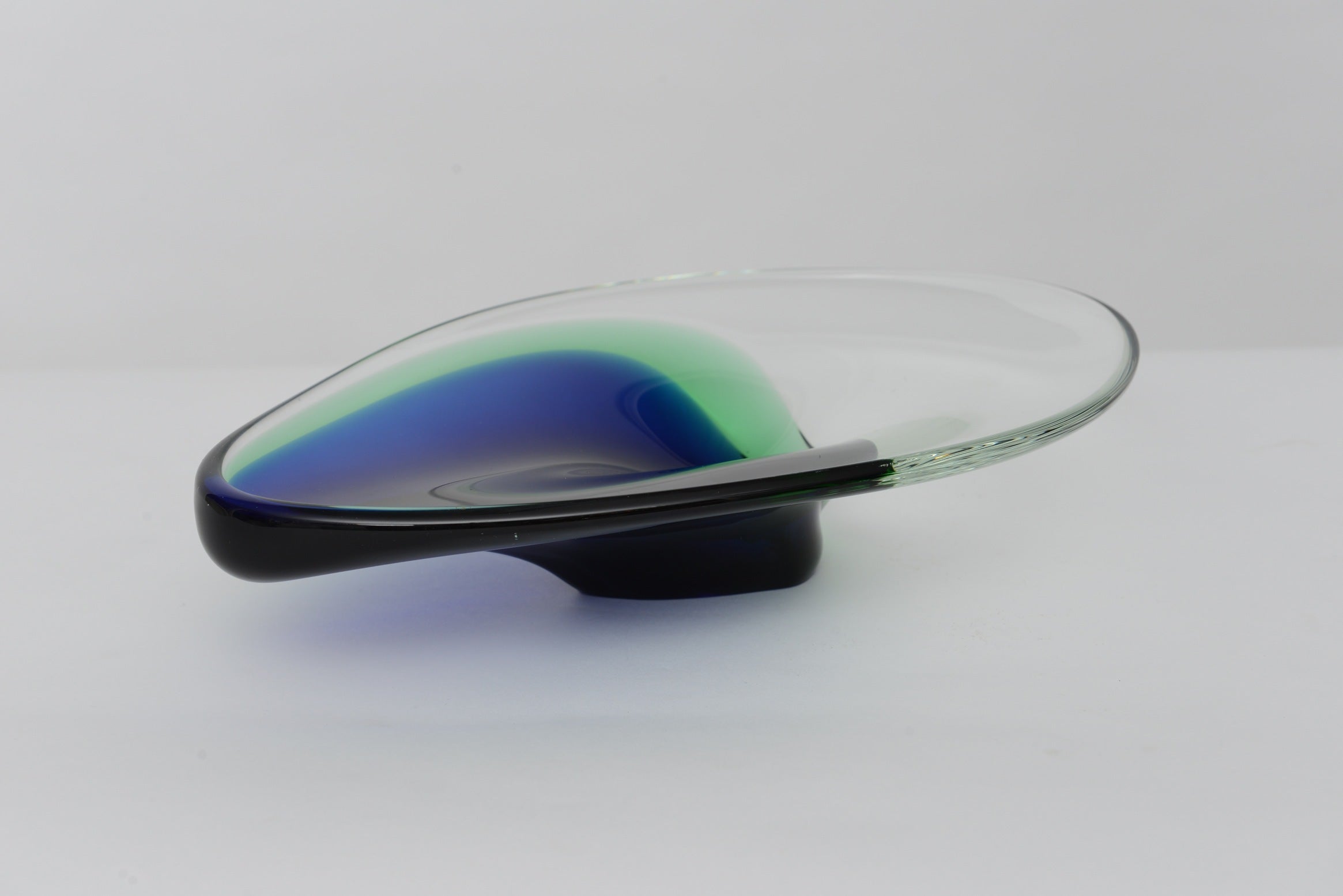 Mid Century Hand Blown Art Glass Dish