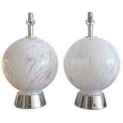 Pair of Vistosi Murano Glass Lamps