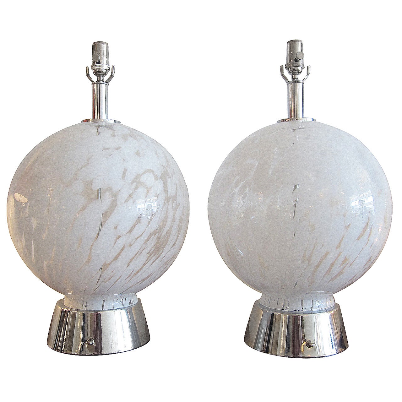 Pair of Vistosi Murano Glass Lamps For Sale