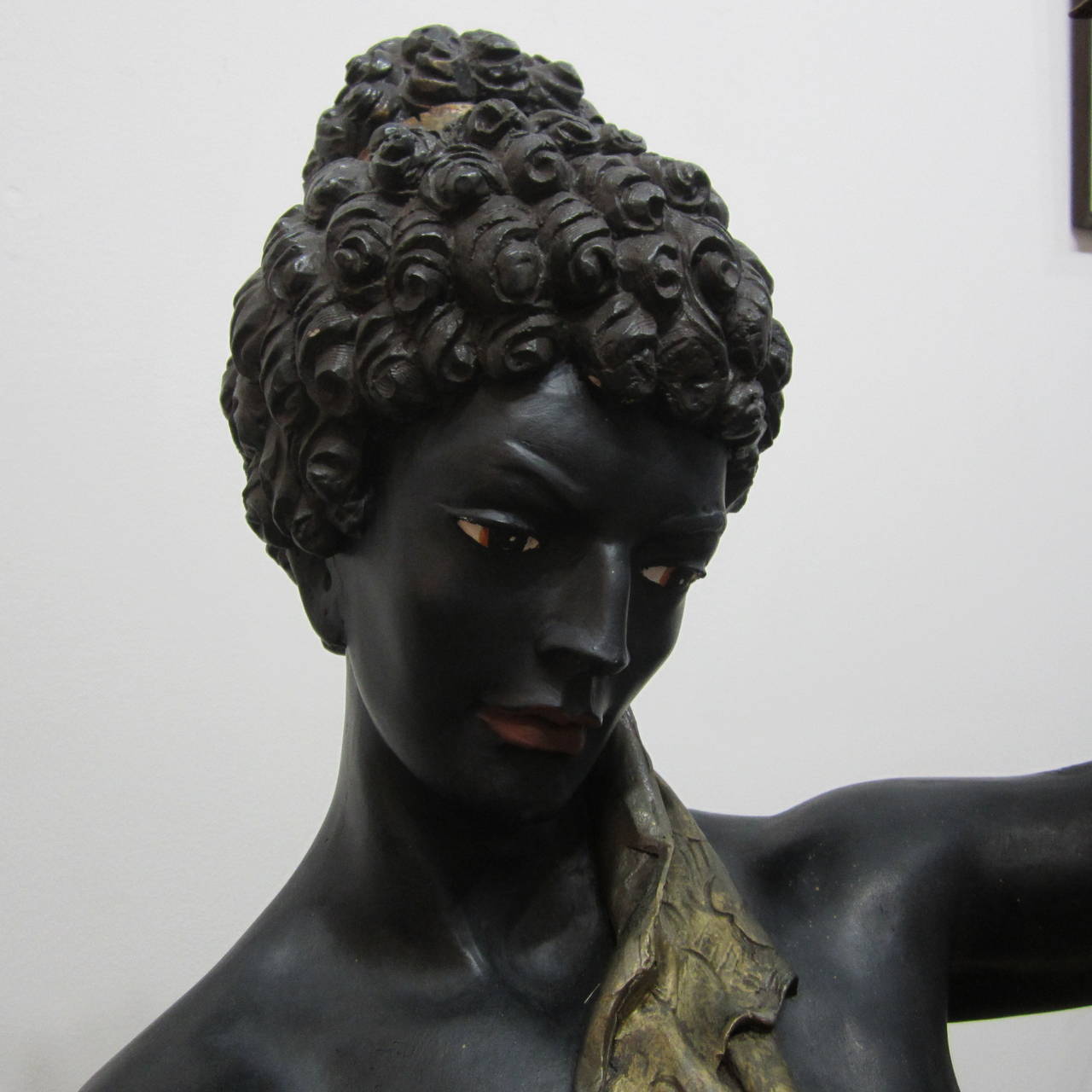 Gorgeous Pair of Blackamoor Standing Torcheres by ARP. In Good Condition In Miami, FL