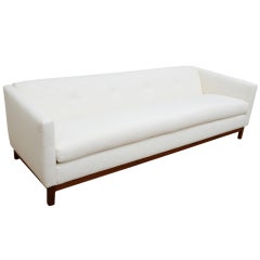 Long Teak Framed Sofa