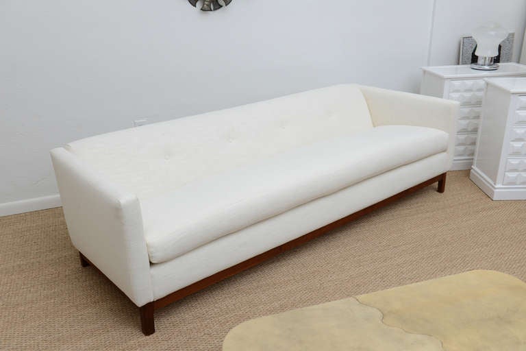 Long Teak Framed Sofa