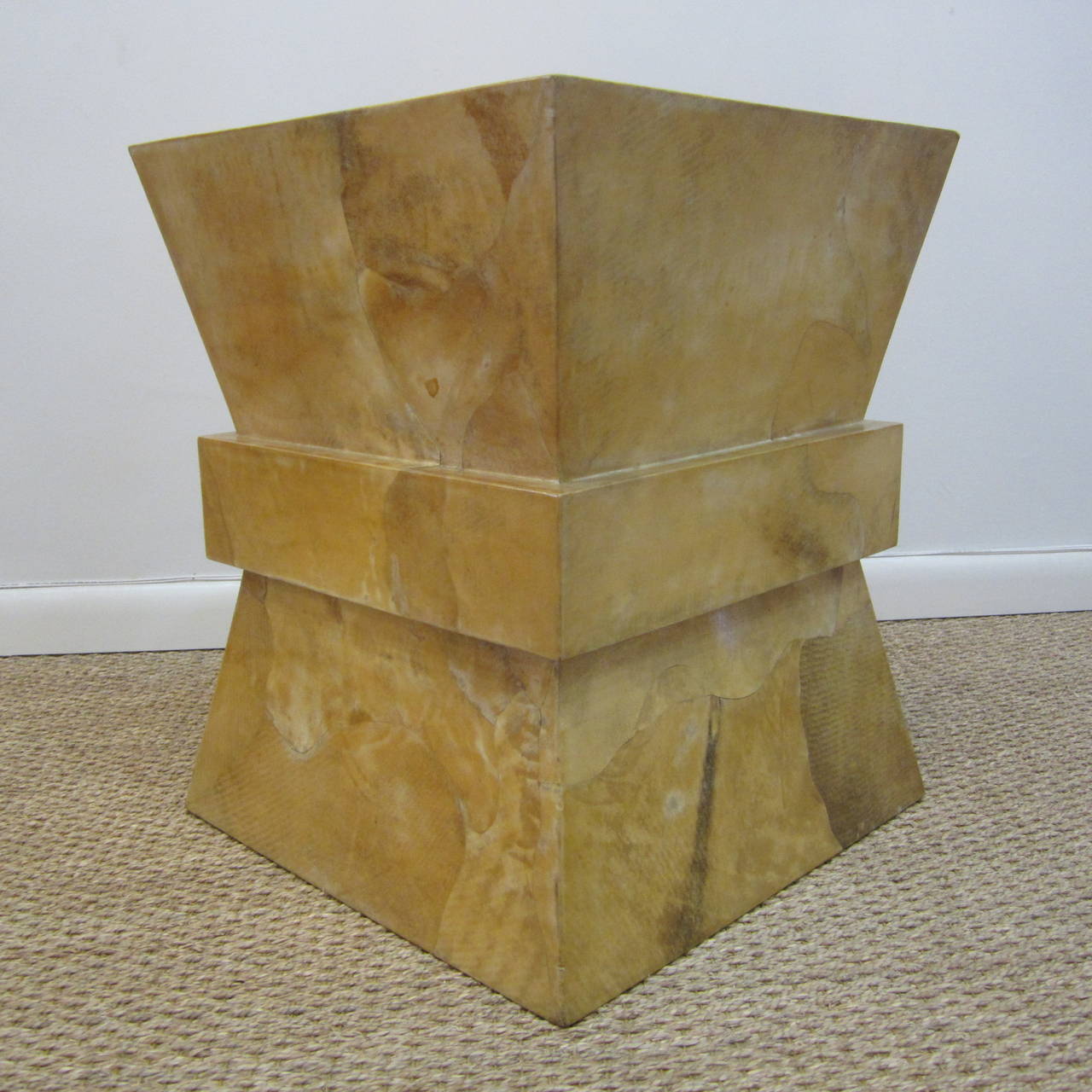 Goatskin Covered Side Table or Pedestal by Karl Springer 3