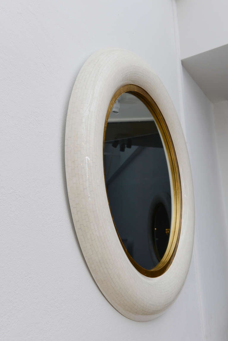 Bone Inlay Rounded Frame Mirror 2