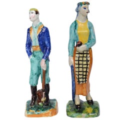 Vintage Pair of Italian Ceramic Figures ca 1950s