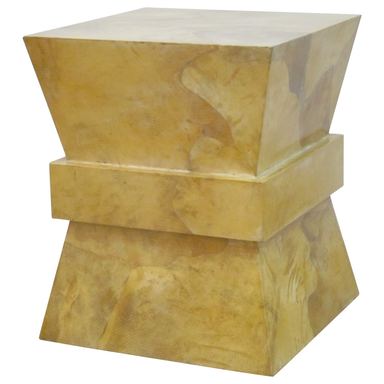 Goatskin Covered Side Table or Pedestal by Karl Springer