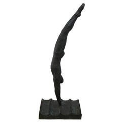 Bronze Diving Sculpture by Martin Silverman